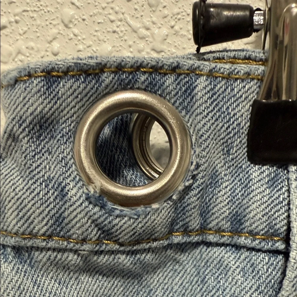 Cali1850 barrel legs big patch pockets Women's Light Blue Jeans‎ 1/25